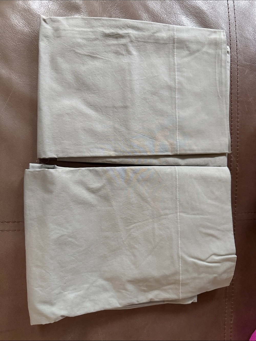 West Elm set of 2 standard pillow cases - light grey organic cotton